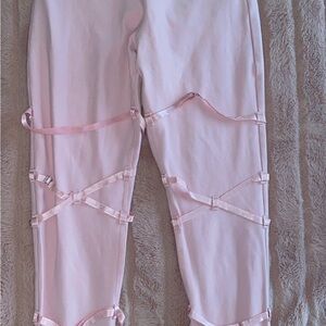 Pink Strappy Leggings
